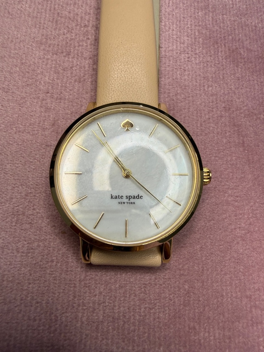 kate spade New York Gold & Beige Leather Watch